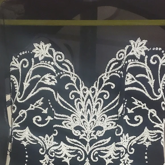 TADASHI Beaded Mesh Long Sleeve Top S - Picture 6 of 9